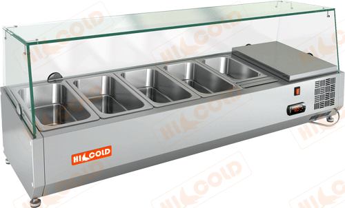 Настольная холодильная витрина для ингредиентов  HICOLD  VRX 1200 1/3 ― Официальный сайт Российских производителей промышленного оборудования