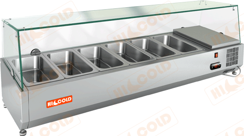 Настольная холодильная витрина для ингредиентов  HICOLD  VRX 1400 1/3 ― Официальный сайт Российских производителей промышленного оборудования