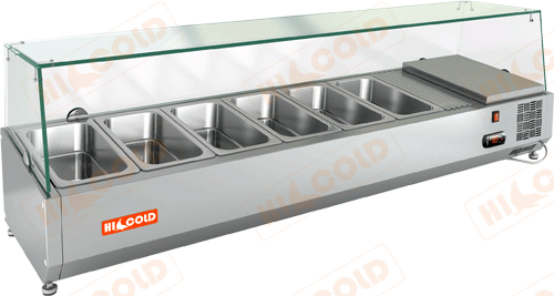 Настольная холодильная витрина для ингредиентов  HICOLD  VRX 1500 1/3 ― Официальный сайт Российских производителей промышленного оборудования