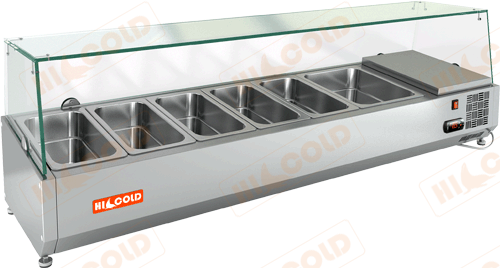 Настольная холодильная витрина для ингредиентов  HICOLD  VRX 1500 1/4 ― Официальный сайт Российских производителей промышленного оборудования