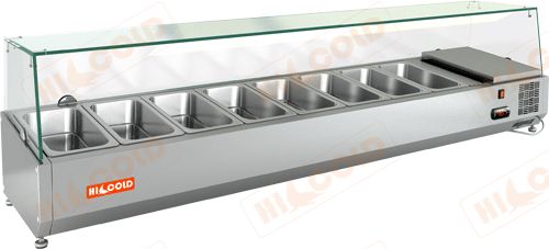 Настольная холодильная витрина для ингредиентов  HICOLD  VRX 1800 1/3 ― Официальный сайт Российских производителей промышленного оборудования