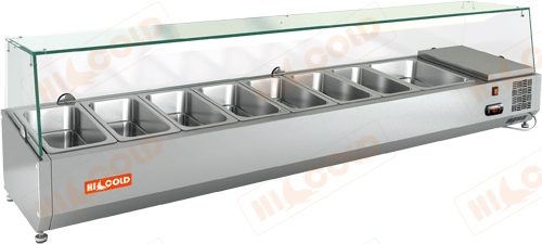 Настольная холодильная витрина для ингредиентов  HICOLD  VRX 1800 1/4 ― Официальный сайт Российских производителей промышленного оборудования