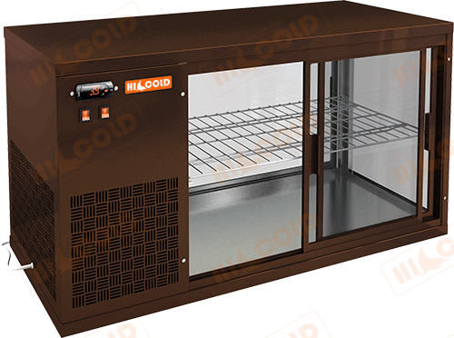 Настольная холодильная витрина  HICOLD  VRL 1100 L Brown ― Официальный сайт Российских производителей промышленного оборудования