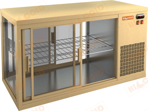 Настольная холодильная витрина сквозная  HICOLD  VRL T 1300 R Beige ― Официальный сайт Российских производителей промышленного оборудования