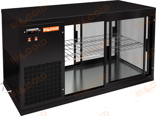 Настольная холодильная витрина сквозная  HICOLD  VRL T 900 L Black ― Официальный сайт Российских производителей промышленного оборудования