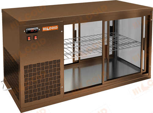 Настольная холодильная витрина сквозная  HICOLD  VRL T 900 L Bronze ― Официальный сайт Российских производителей промышленного оборудования