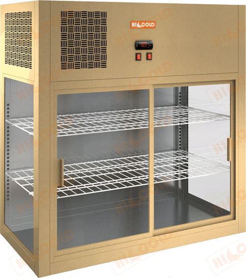 Настольная пристенная холодильная витрина  HICOLD  VRH 990 Beige ― Официальный сайт Российских производителей промышленного оборудования