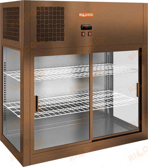 Настольная пристенная холодильная витрина  HICOLD  VRH 990 Bronze ― Официальный сайт Российских производителей промышленного оборудования