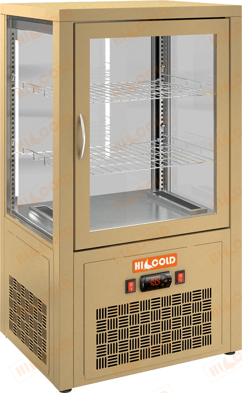 Настольная вертикальная холодильная витрина  HICOLD  VRC 70 Beige ― Официальный сайт Российских производителей промышленного оборудования