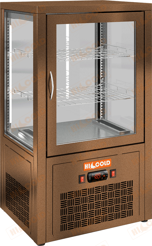 Настольная вертикальная холодильная витрина  HICOLD  VRC 70 Bronze ― Официальный сайт Российских производителей промышленного оборудования