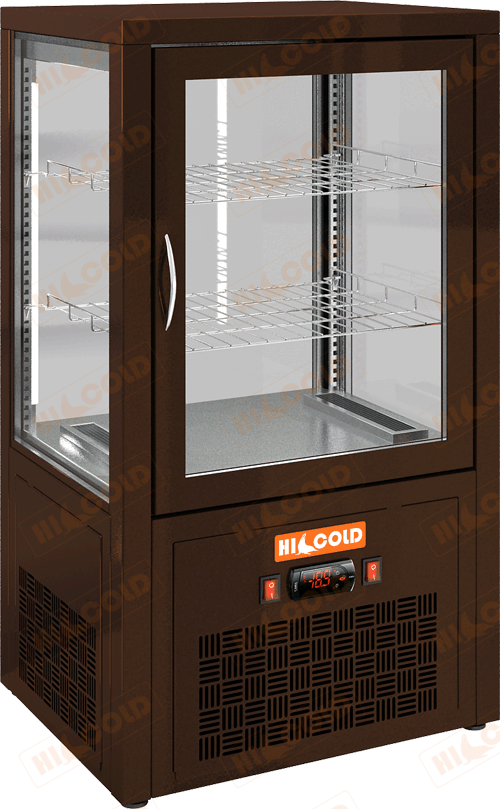 Настольная вертикальная холодильная витрина  HICOLD  VRC 70 Brown ― Официальный сайт Российских производителей промышленного оборудования
