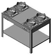 Плита газовая Вулкан KSB04 8158 WOK ― Официальный сайт Российских производителей промышленного оборудования