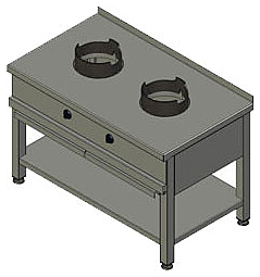 Плита газовая Вулкан KSW 02 8785 WOK ― Официальный сайт Российских производителей промышленного оборудования