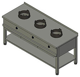 Плита газовая Вулкан KSW 03 8787 WOK ― Официальный сайт Российских производителей промышленного оборудования