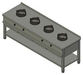 Плита газовая Вулкан KSW 04 8789 WOK ― Официальный сайт Российских производителей промышленного оборудования