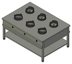 Плита газовая Вулкан KSW 06 8793 WOK ― Официальный сайт Российских производителей промышленного оборудования