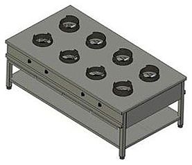 Плита газовая Вулкан KSW 08 8795 WOK ― Официальный сайт Российских производителей промышленного оборудования