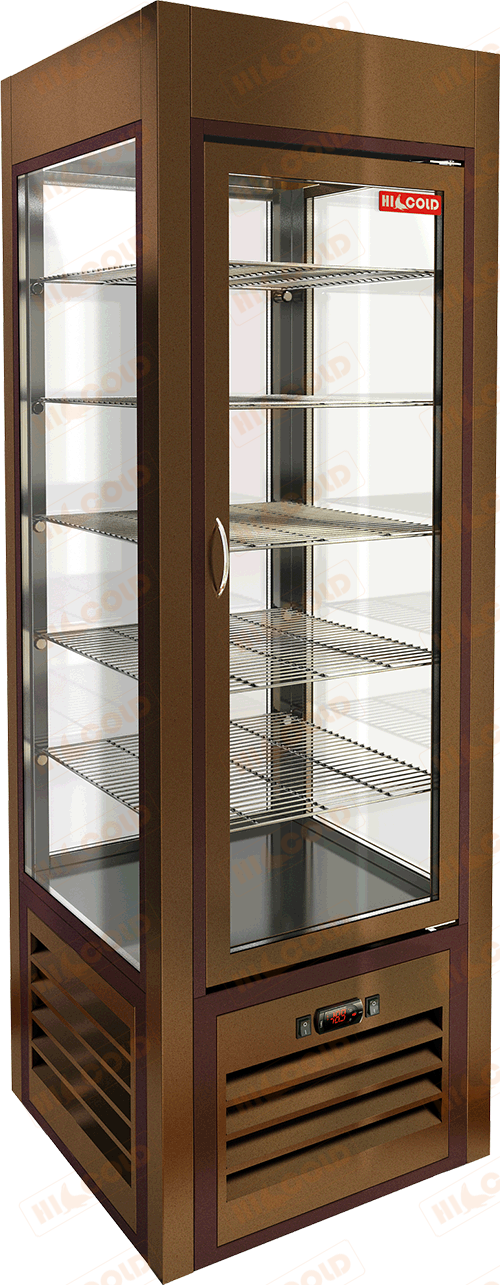 Витрина кондитерская вертикальная  HICOLD  VRC 350 Sh Bronze FR ― Официальный сайт Российских производителей промышленного оборудования